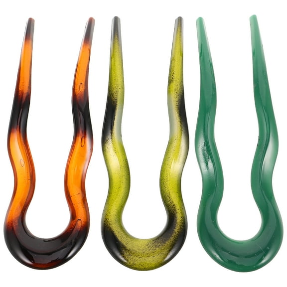 LITINKIMI Secure Hair Clips U Shaped Acetate 3Pcs 5X1.4X0.1In