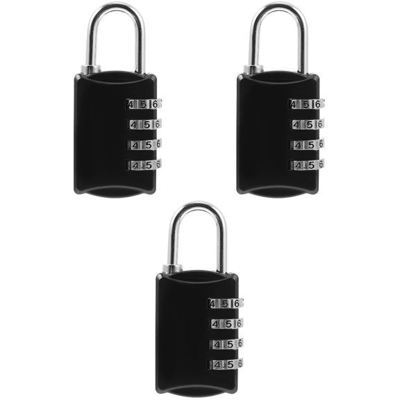 YSNOOWE Black Zinc Alloy Combo Lock 3Pcs for Gym and School Lockers Easy to Set