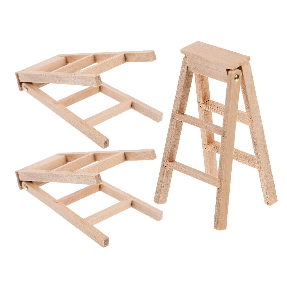 Hytrove Miniature Wood Ladders DIY Garden Ornaments 3Pcs - Walmart ...