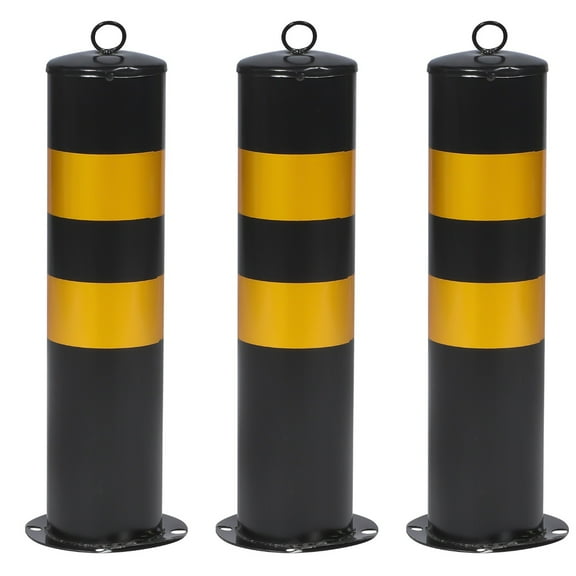 unbranded 3pcs Parking Barrier Driveway Security Post Barrier Safety Bollard Traffic Warning Column