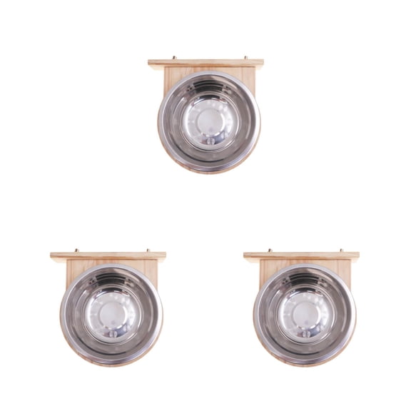 unbranded 3pcs Parrot Feeding Case Bird Feeder Box Stainless Steel Bowl for Parrot Macaw Pet (Size )