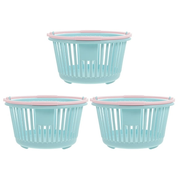 unbranded 3pcs Plastic Fruit Baskets Strawberry Baskets For Boys And Girls Small Shopping Handle Farmers Market Decor