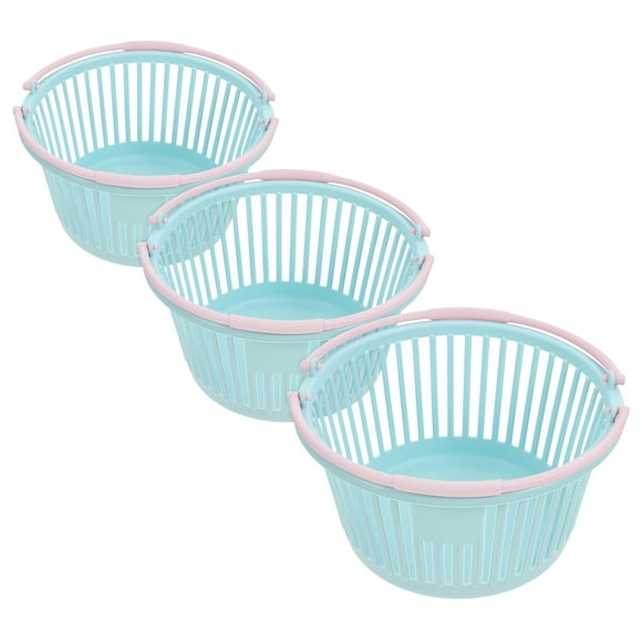 unbranded 3pcs Plastic Fruit Baskets Strawberry Baskets For Boys And Girls Small Shopping Handle Farmers Market Decor