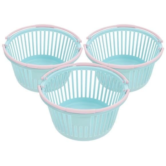 unbranded 3pcs Plastic Fruit Baskets Strawberry Baskets For Boys And Girls Small Shopping Handle Farmers Market Decor
