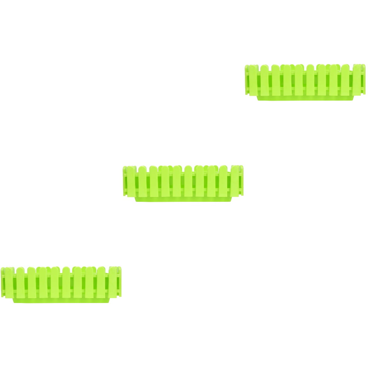 unbranded 3pcs Rectangular Green Flower Pot: Flower Violets Planters Vegetable Containers Box for Balcony Windowsill Garden Patio
