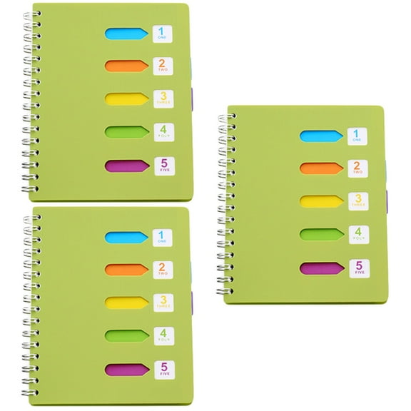 unbranded 3pcs Side-spiral Notebooks Thicken Notepad Category Notepad Students Stationery for Diary Journal Travel (B5 Large Size Green)