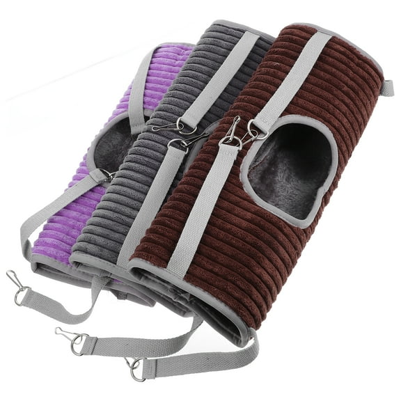 unbranded 3pcs Small Animal Hammock Ferret Swinging Bed Rat Hammock Bed Guinea Pig Tunnel, Squirrel Bed Cozy Sleep Play Accessories for Small Pets