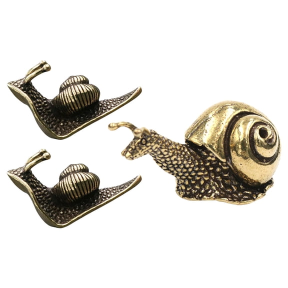 LITINKIMI Brass Snail Figurine Crafts Room Decor 3Pcs 1.02X0.91X0.79In