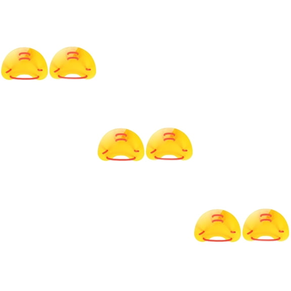 unbranded 3pcs Swim Webbed Gloves Adult Swim Webbed Gloves Paddling Palm Swimming Training Equipment for Children Diving(Yellow)