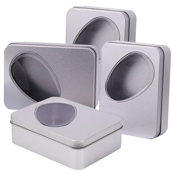 unbranded 4 Clear Storage Bins Window Biscuit Boxes Cookie