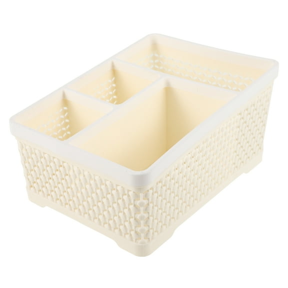 unbranded 4 -Compartment Side Table Organizer Gloss Holder Office Beige