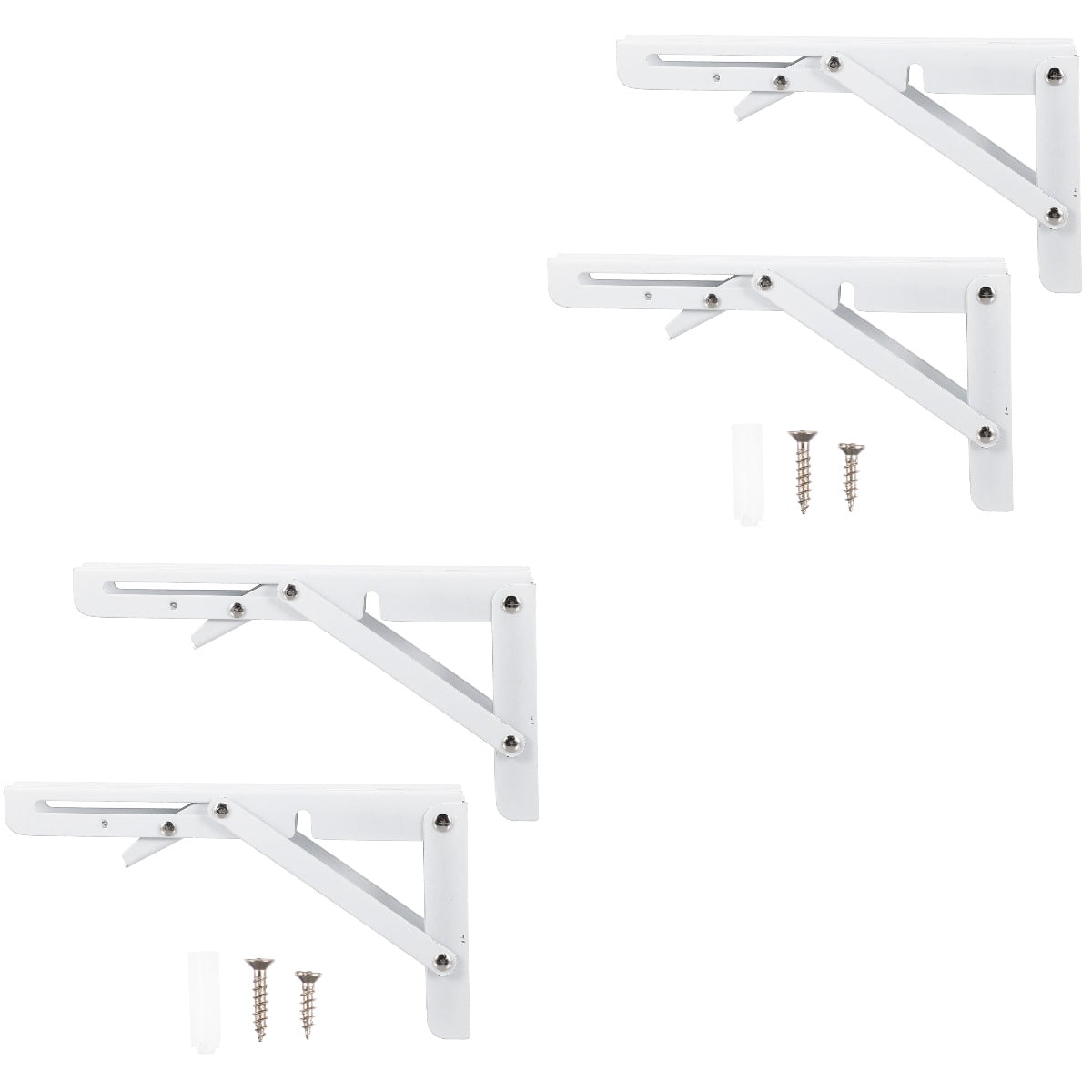 unbranded 4 Pieces  8 inch Folding Shelf Bracket Triangle Table Hinge for DIY Table Bench