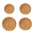 thumbnail image 1 of unbranded 4 PCS Cup Mat Pot Coasters Table Pad Cup Pad 16x16cm Brown, 1 of 8
