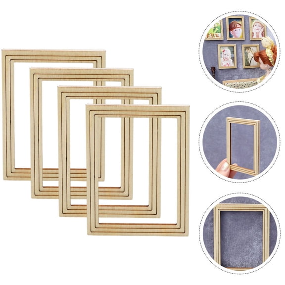 unbranded 4 PCS Doll House Furniture Dollhouse Tiny Small Picture Frame Baby