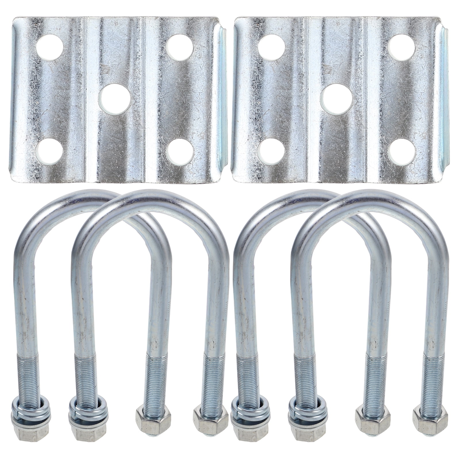 FONDOTIN 4Pcs Silver Axle U Bolt Set with Connectors for Versatile ...