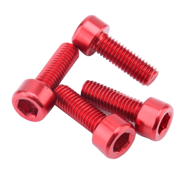 LITINKIMI Water Bottle Cage Screws Red Aluminum Alloy 4Pcs M5*15Mm