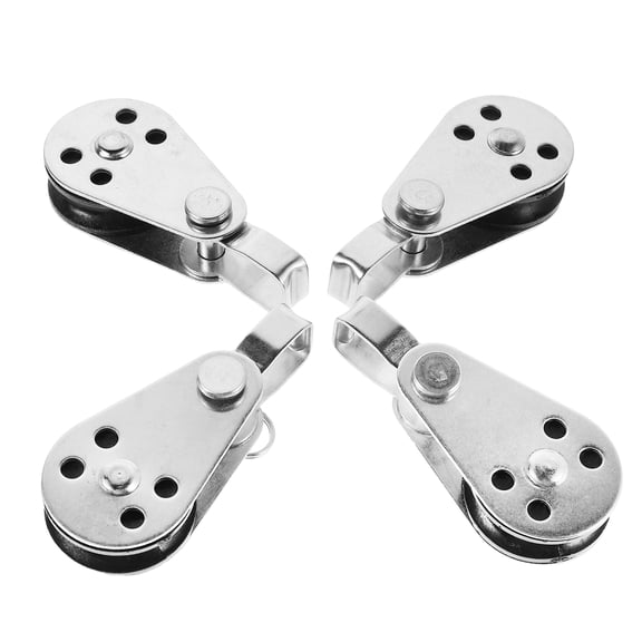 FONDOTIN Stainless Steel Marine Pulley Set, Boat Hardware, 4 Pieces, Optimized Design for Sailing and Boating