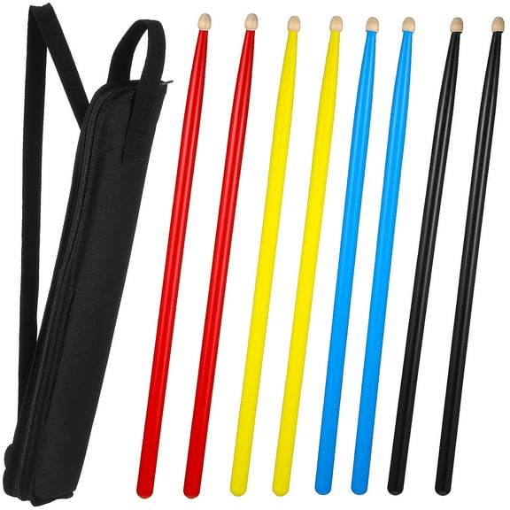 unbranded 4 Pairs Drum Sticks Maple Sticks Colorful Drumsticks Child 40.00X1.20X1.20CM