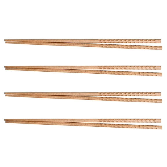 WRISTBIQUE Large Cooking Chopsticks Chopstick Beech Wood 4 Pairs