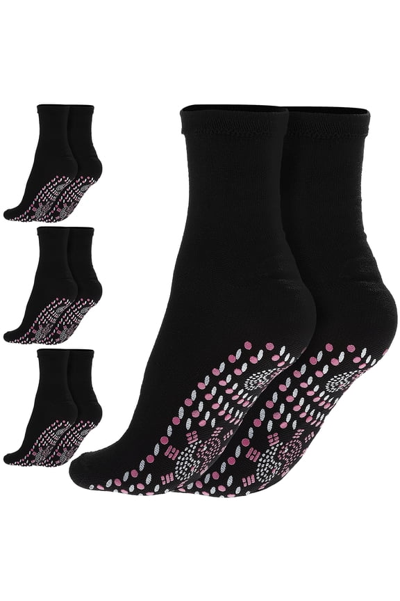 Acupressure Stimulation Socks Polyester 4 Pairs for Men Women Breathable Anti Freezing