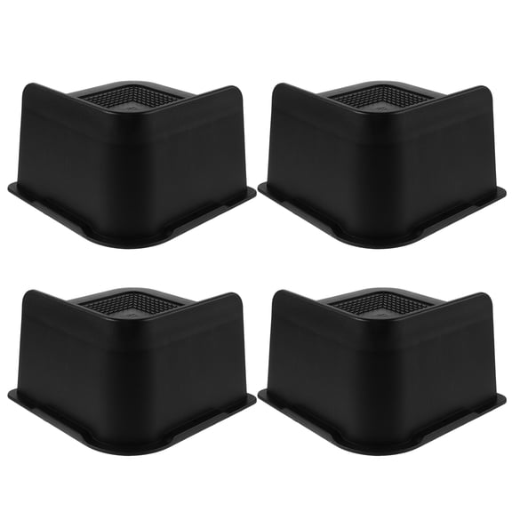 Black Rubber Furniture Legs Risers for Home Use Create More Storage Pcs