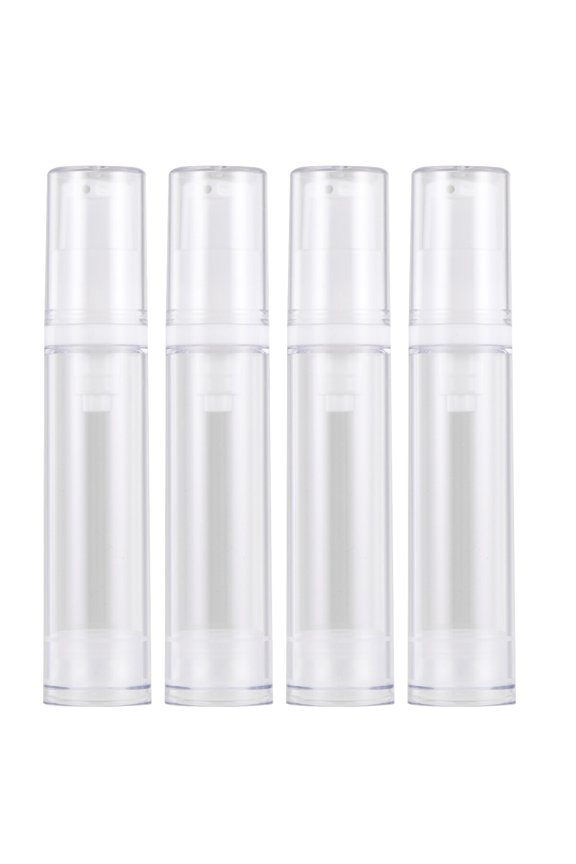 HEMOTON 4 Pack 10ml Transparent Refillable Pump Bottles Durable Storage Containers for Easy Use and Cleaning