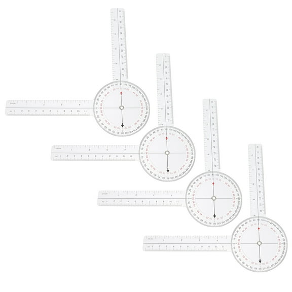 unbranded 4 Pcs Carpenter Square Clear Angle Ruler Degree Protractor Portable