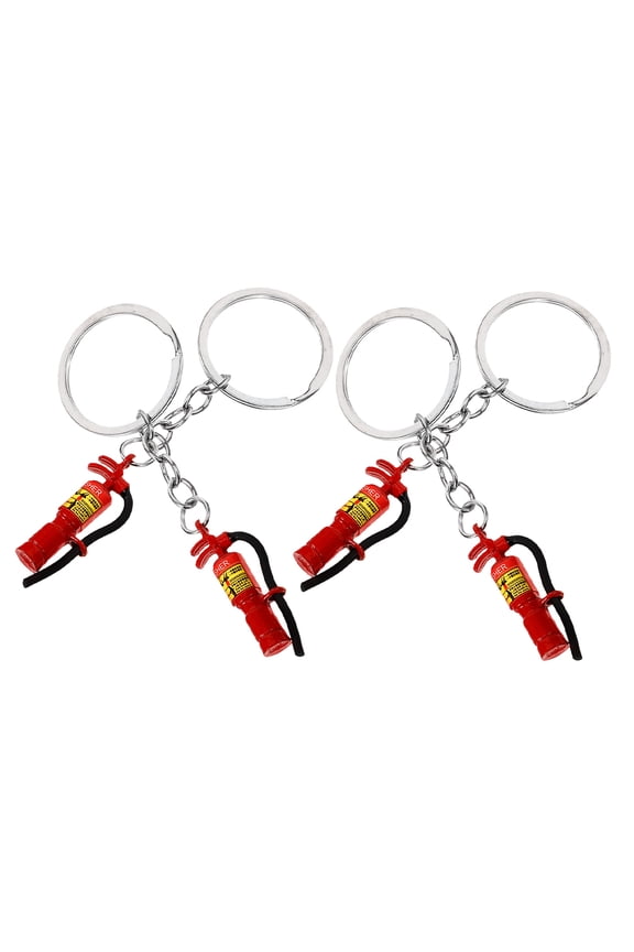Red Zinc Alloy Firefighter Extinguisher Keychain for Hanging Keys Ideal Party Favors 4pcs
