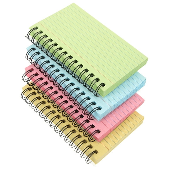 unbranded  4 Pcs Coil Horizontal Line Book Small Notepad Portable Office Graph Paper Notebook