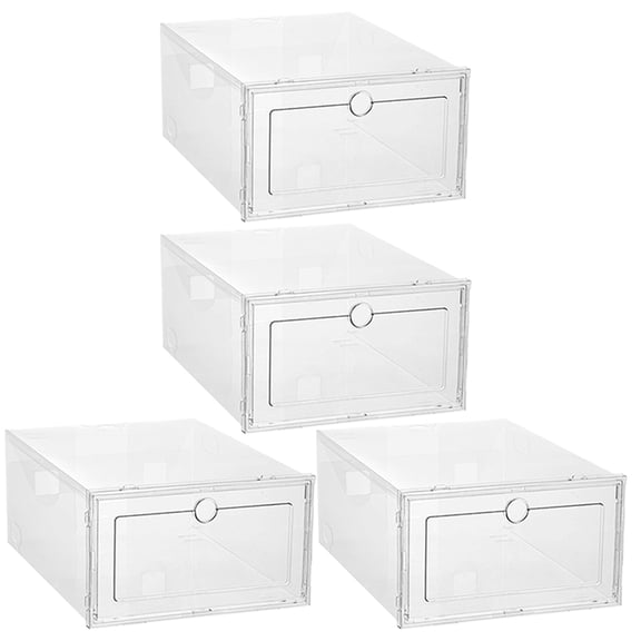 VERDANVERSE Sneaker Boxes Clear Storage Organizer For Household Users 4Set 13X9.4X5.5In