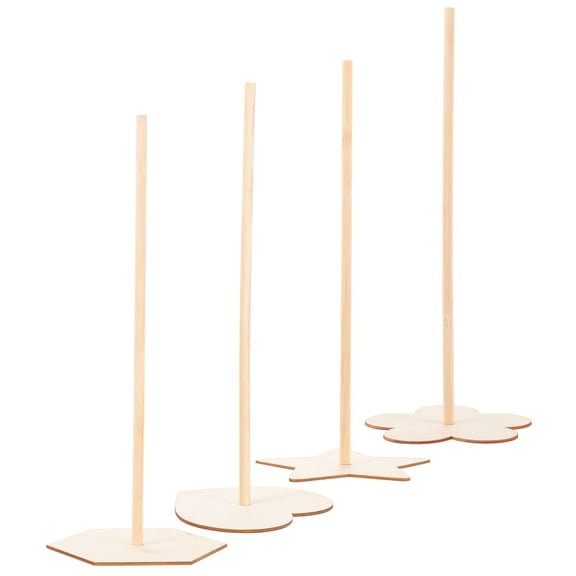 KALLORY Wood Donut Display Stand Set, Khaki 4-Piece Holder for Dessert Table Decoration and Party Presentation