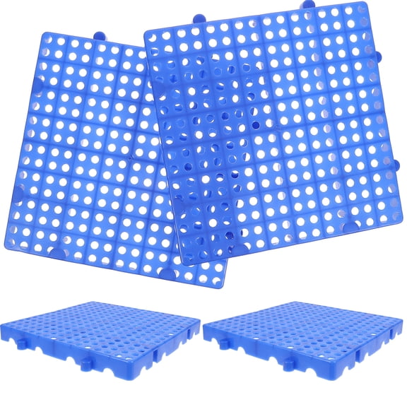 unbranded  4 Pcs Floor Lawns Garden Non-slip Paths Doormat Driveway Play Rugs Deck Blue