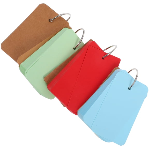 unbranded 4 Pcs Flashcards on Ring Refillable Memo Pad Portable Notepad