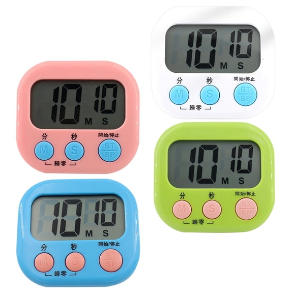 unbranded 4 Pcs Flip Timer Kitchen Timer Convenient Timer Student 6x6cm