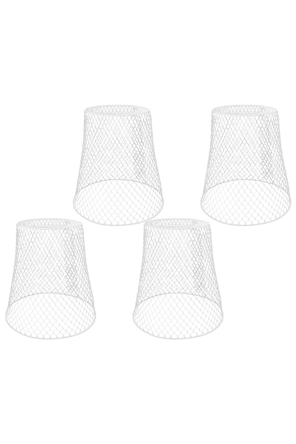 4 Pcs Garden Cloches Wire Plant Cover Small Basket Wicker Storage White