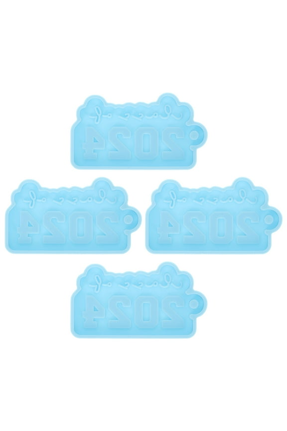 4 Pcs Graduation Season Keychain Molds Glow Glasses Maker DIY Crafts Molding Kit Blue