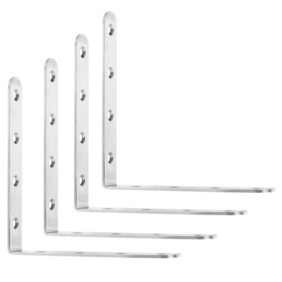 unbranded  4 Pcs Right Angle Bracket Protectors Door Gate Brackets Storage Shelves Heavy Duty Silver