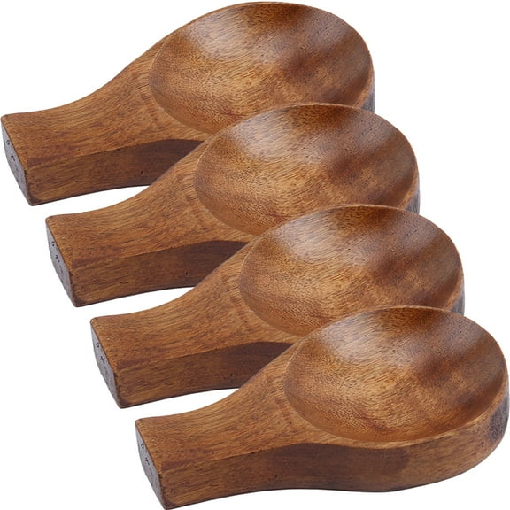 Minkissy Soy Sauce Dishes Wooden 3.5x2.2in Rectangular Dual Use Design for Dining