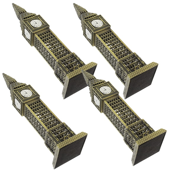 unbranded 4 Pcs Home Supplies Landmarks Collectible World Building Statue Big Ben Real Clock Tower