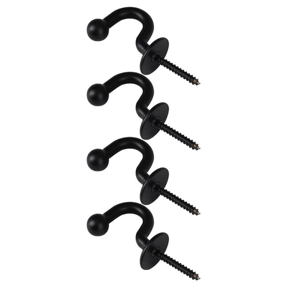 unbranded 4 Pcs Hook up Curtain Tiebacks Hooks Wall Rack Window Black