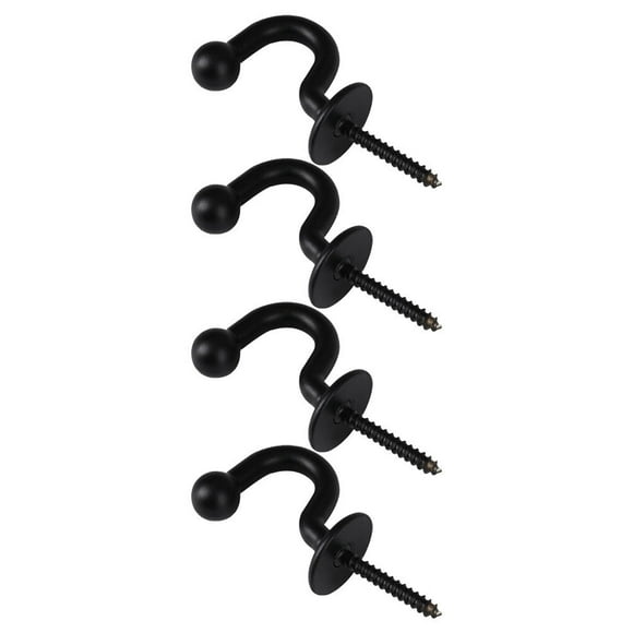 unbranded 4 Pcs Hook up Curtain Tiebacks Hooks Wall Rack Window Black