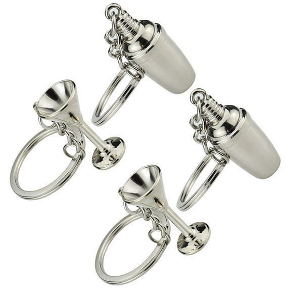 YSNOOWE Portable Keychain Goblet Pendant Set 4Pcs Bartender Accessories Keyring