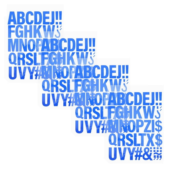 LITINKIMI Heat Transfer Alphabet Stickers Blue for Fabric 4Pcs