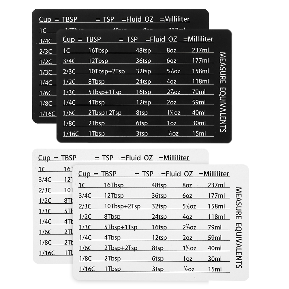unbranded 4 Pcs Kitchen Conversion Chart Measuring Cup Screen Product