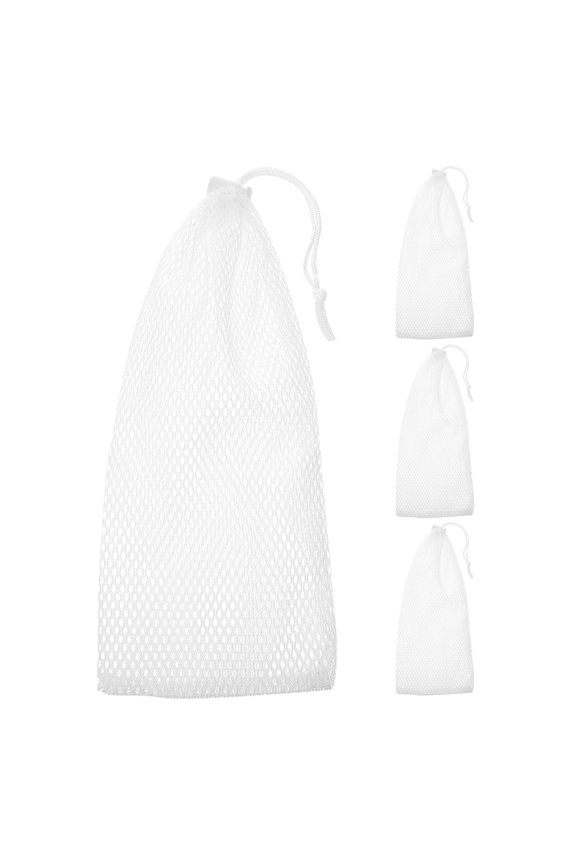 Bird Food Bag White Polyester 4Pcs 11x4.7x0.04In