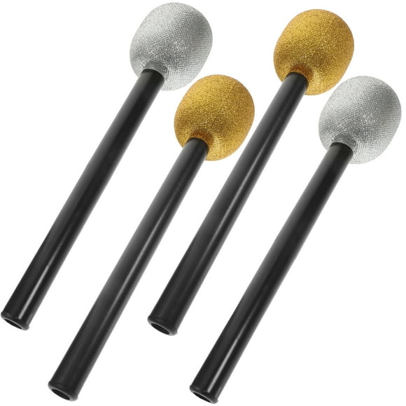 unbranded 4 Pcs Mic Stand Boom Toy Fake Microphone Portable Realistic
