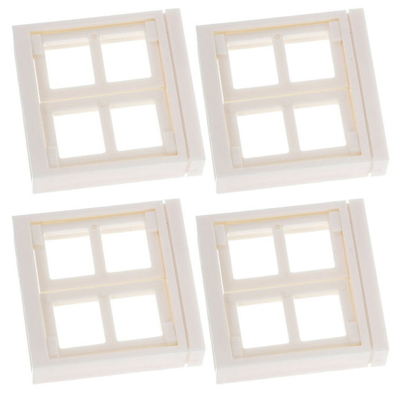 COSMOBETTY Simulation Window For Dollhouse Plastic 4Pcs High Realism Collectors Item
