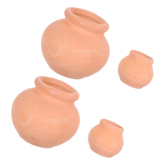 LITINKIMI Ceramic Mini Succulent Pots Chocolate 4Pcs 1.3X0.9X0.9In For Flower Arrangement