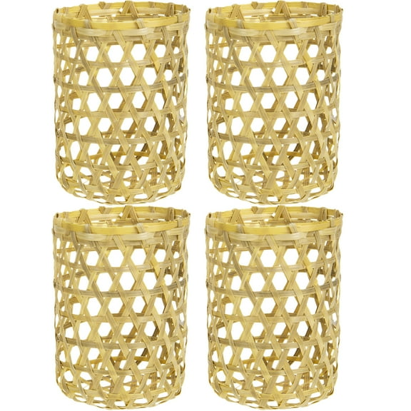 FESTFENDS Bamboo Cup Lid Cup Vase Sleeves 4Pcs 2.6X2.2X2.2In