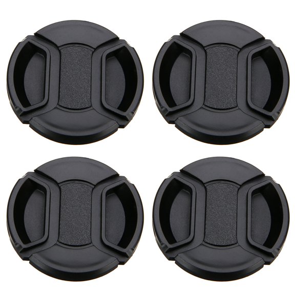 HONITANO 4Pcs Black Camera Lens Protector Covers Splashproof Dust Resistant Easy Mount